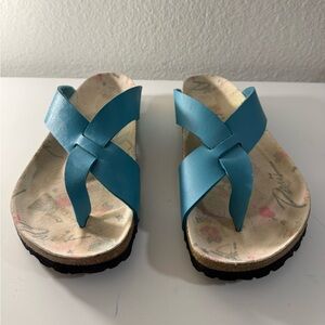 Birki’s Chic Blue Cross-Strap Women's Sandals